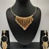 Golden Finish Anti-Tarnish Hasli Necklace Set with Fringe Design Golden-Finish-Anti-Tarnish-Hasli-Necklace-Set-with-Fringe-Design